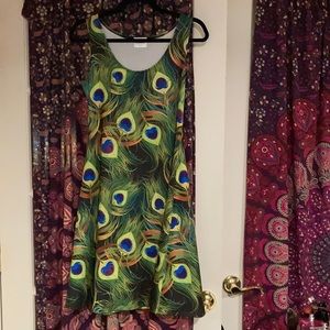 Vibrant CowCow Peacock Dress Size L With Petticoat